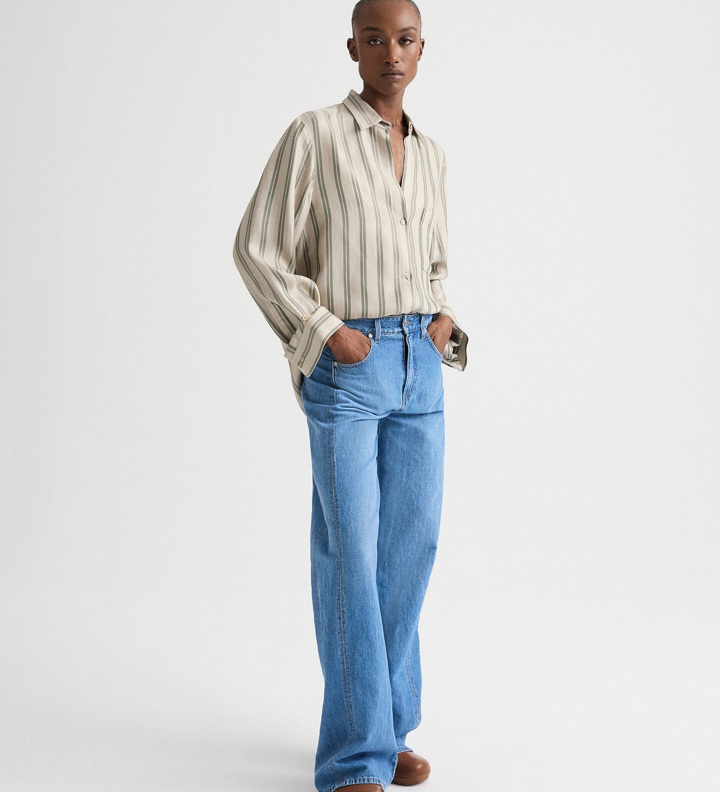 TWP - Next Morning Shirt in Fluid Regency Stripe