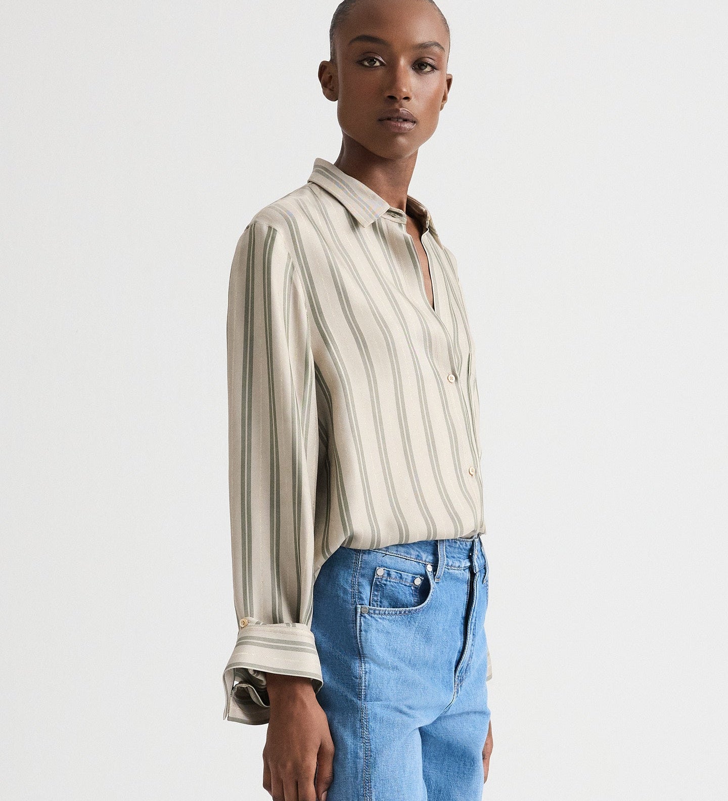 TWP - Next Morning Shirt in Fluid Regency Stripe