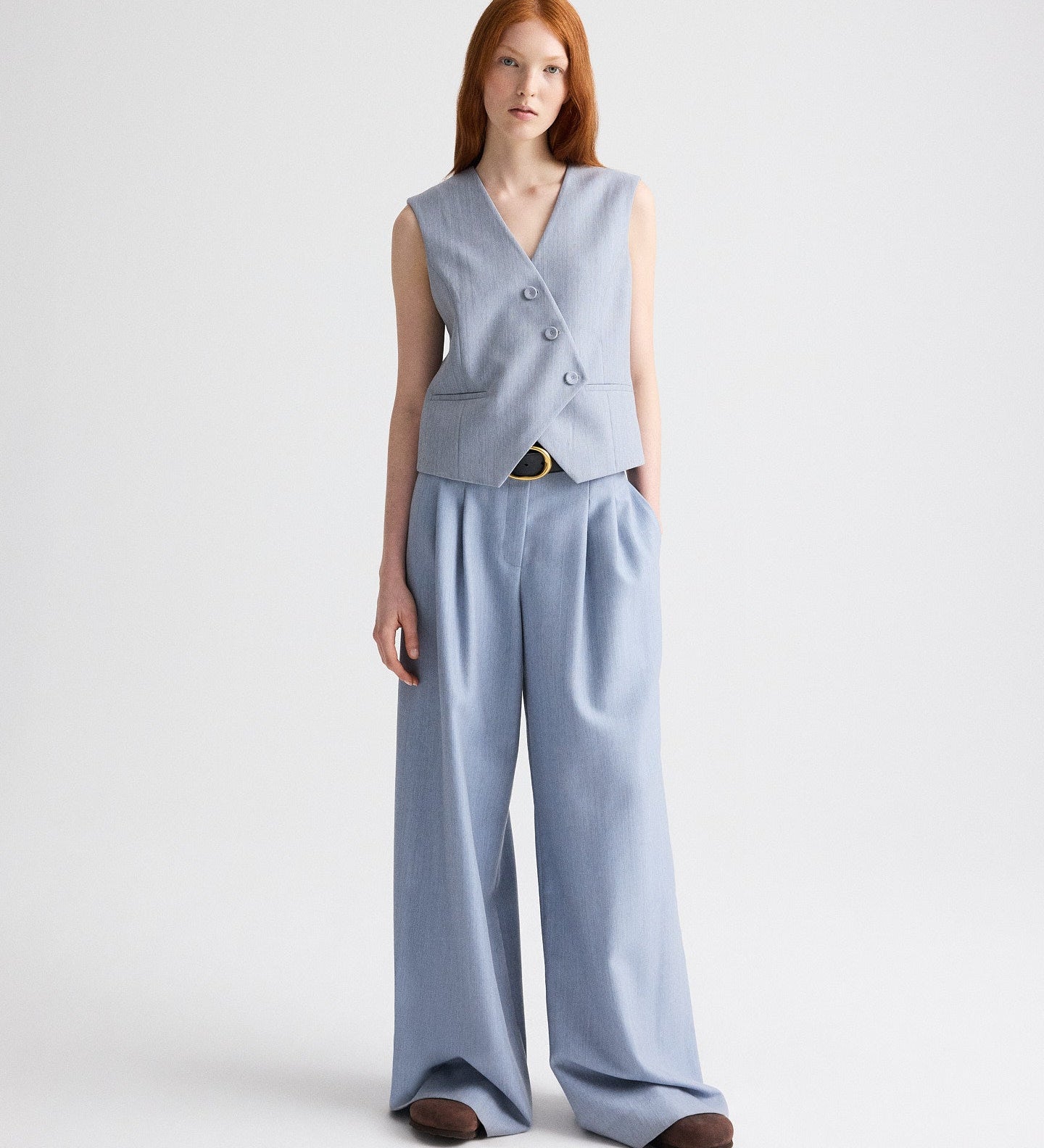 TWP - Tyler Vest in Compact Wool Suiting