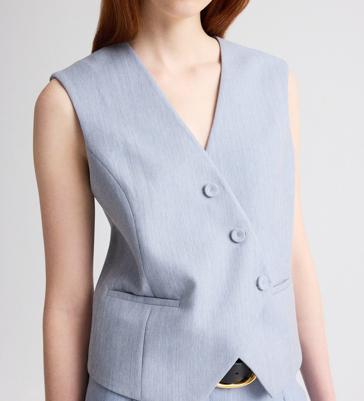 TWP - Tyler Vest in Compact Wool Suiting