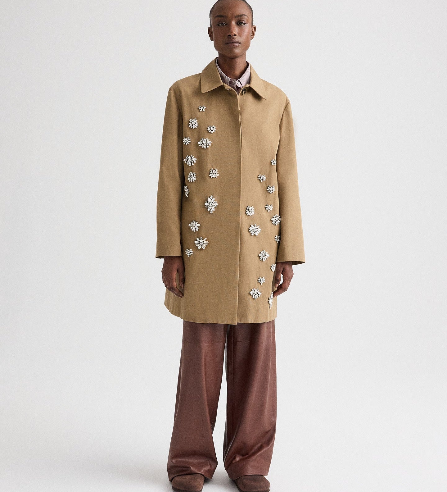TWP - Edinburgh Coat with Crystals in Water - Repellent Cotton Canvas