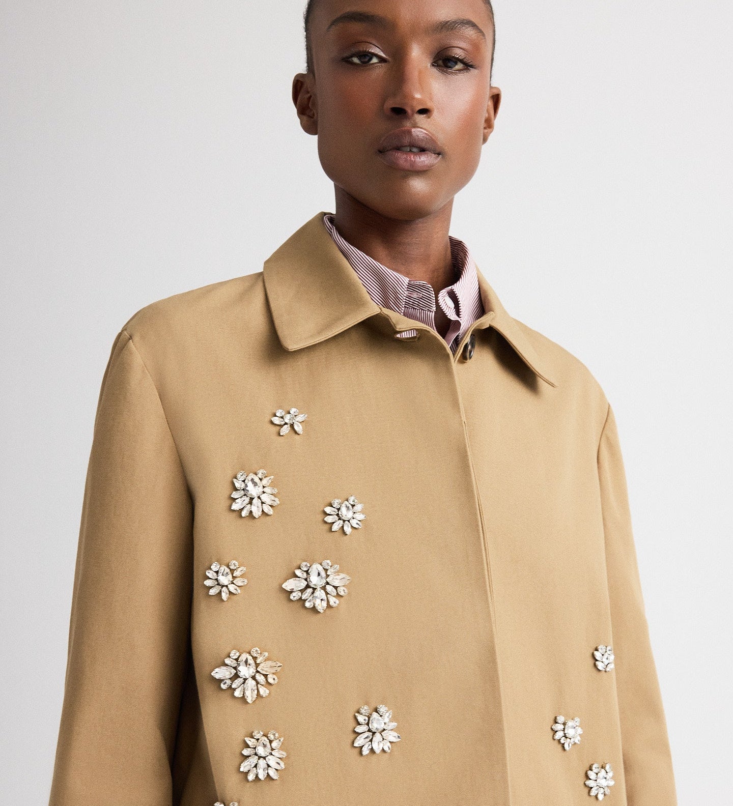 TWP - Edinburgh Coat with Crystals in Water - Repellent Cotton Canvas