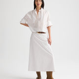 TWP - The A - Line Skirt in Drop Needle Double Stripe