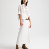 TWP - The A - Line Skirt in Drop Needle Double Stripe