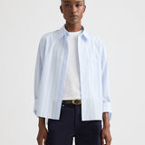 TWP - Boyfriend Shirt in Drop Needle Double Stripe