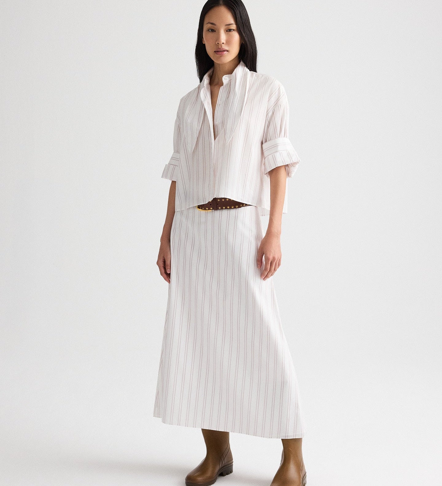 TWP - Tie One On Shirt in Drop Needle Double Stripe