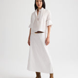 TWP - Tie One On Shirt in Drop Needle Double Stripe