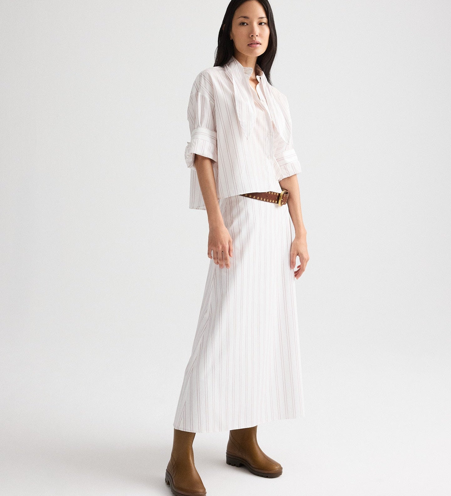 TWP - Tie One On Shirt in Drop Needle Double Stripe