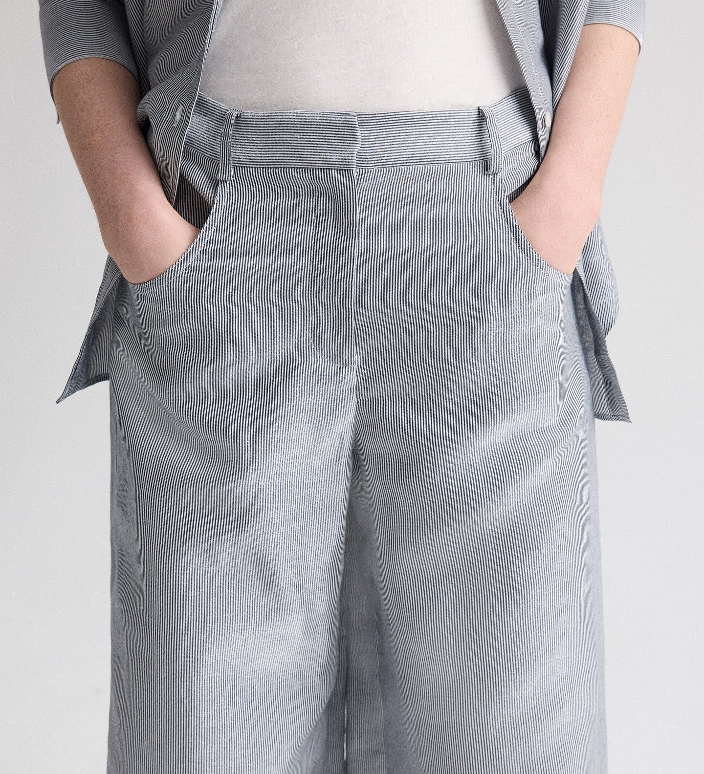 TWP - Dillon Pant in Glossy Mini Stripe