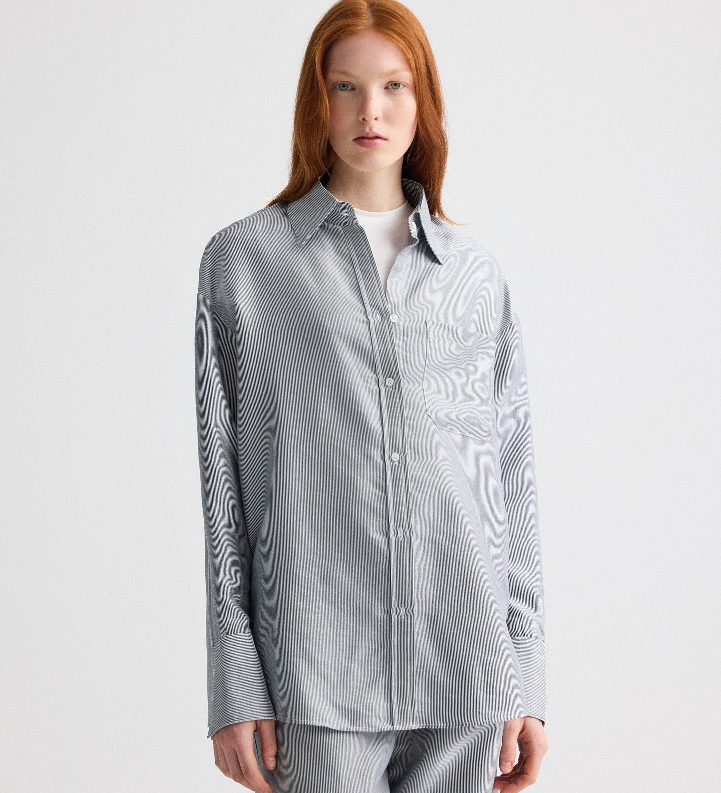 TWP - Big Joe Shirt in Glossy Mini Stripe