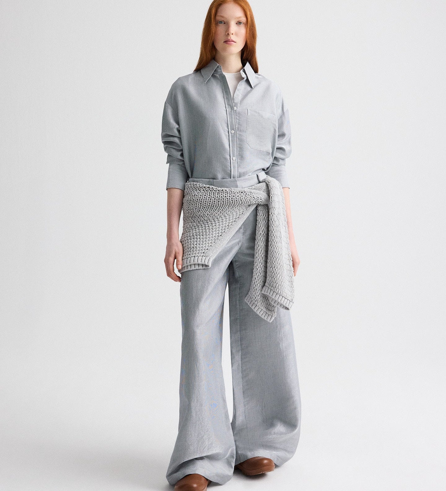 TWP - Big Joe Shirt in Glossy Mini Stripe
