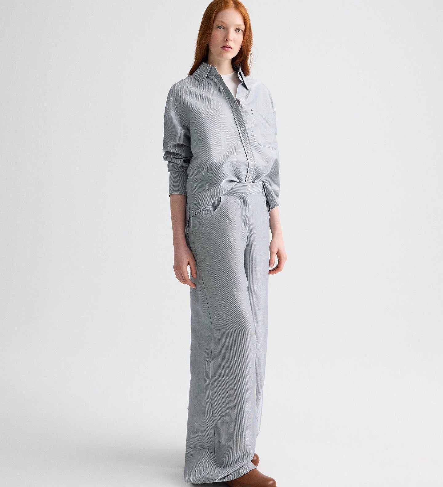TWP - Big Joe Shirt in Glossy Mini Stripe