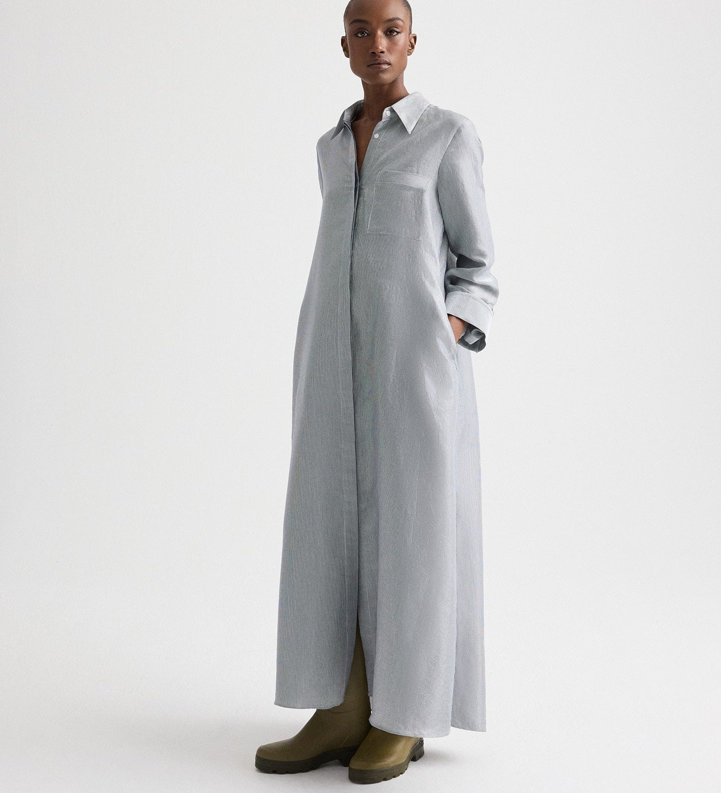 TWP - Jenny's Gown in Glossy Mini Stripe