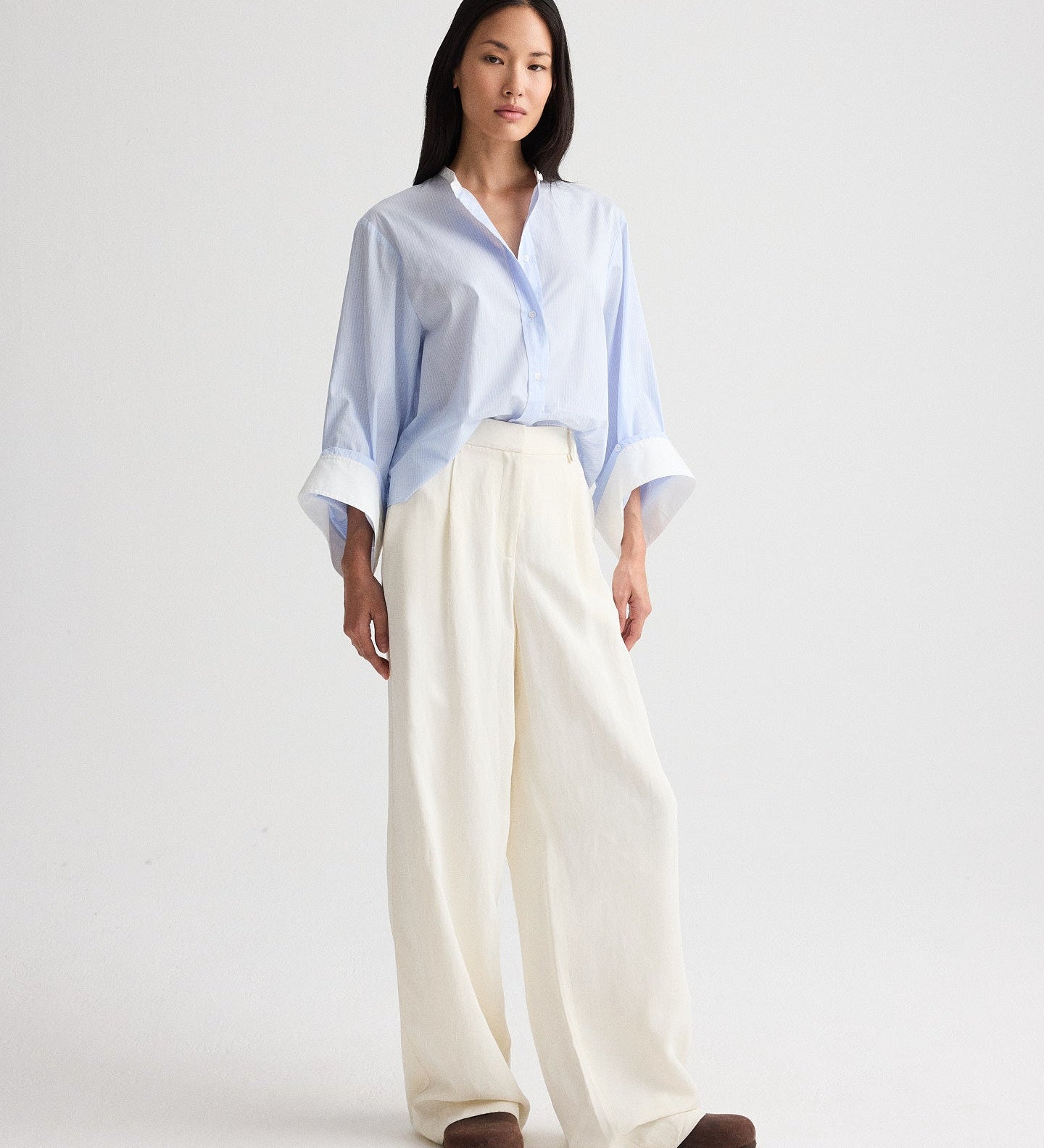 TWP - The Beau Shirt in Stripe Twill Shirting