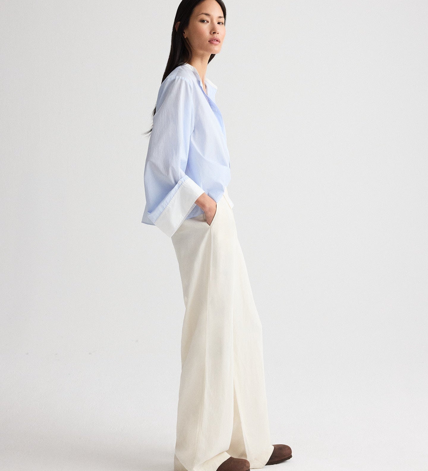 TWP - The Beau Shirt in Stripe Twill Shirting