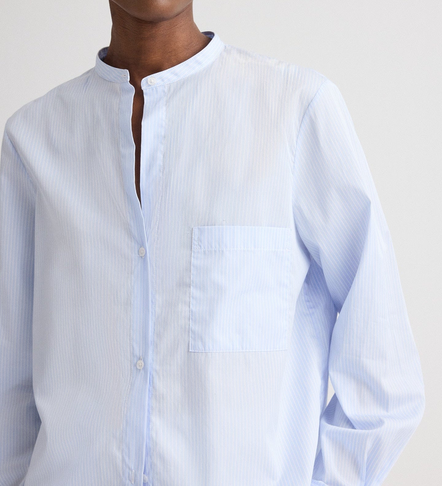 TWP - Tied Down Shirt in Stripe Twill Shirting