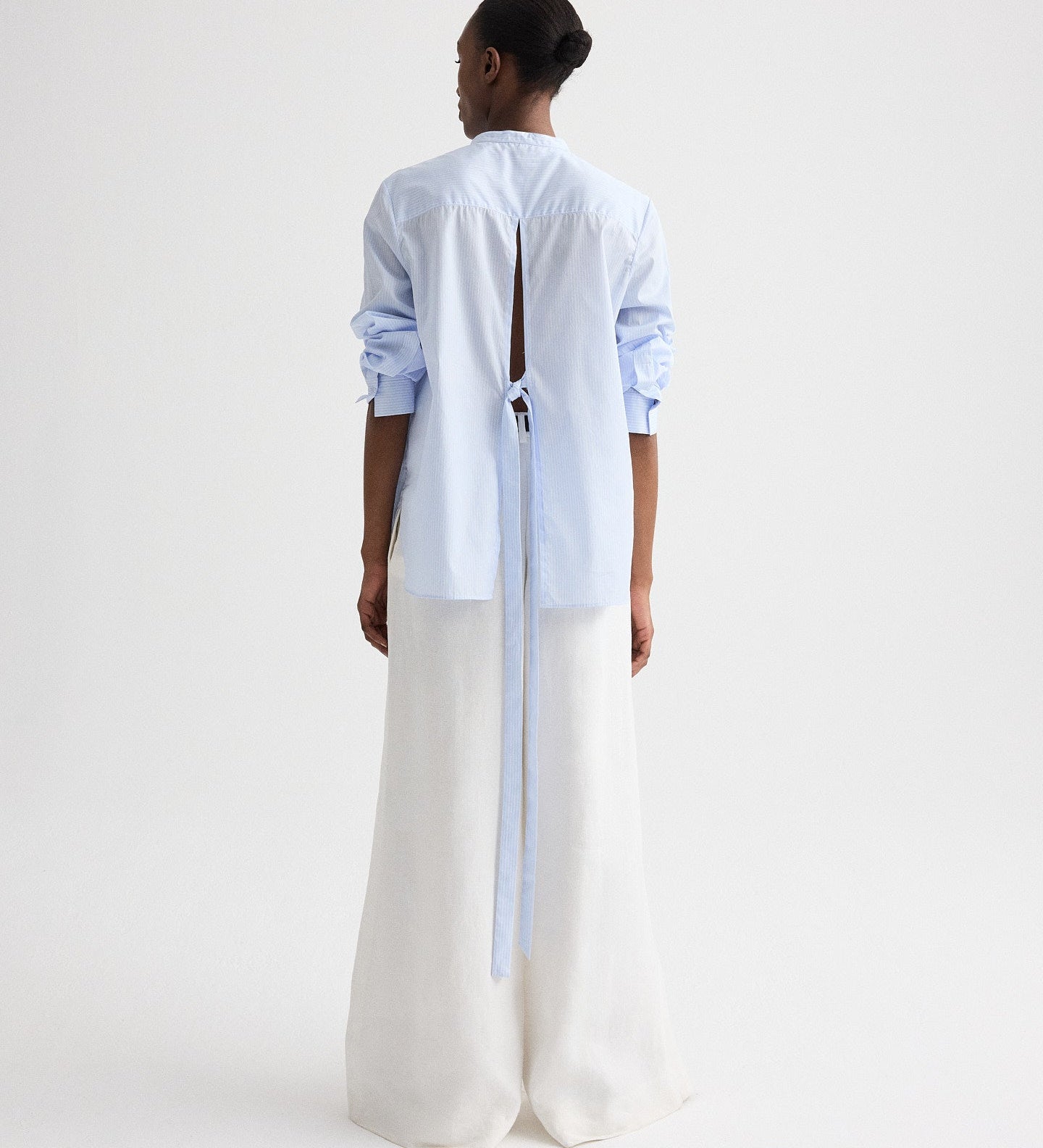 TWP - Tied Down Shirt in Stripe Twill Shirting