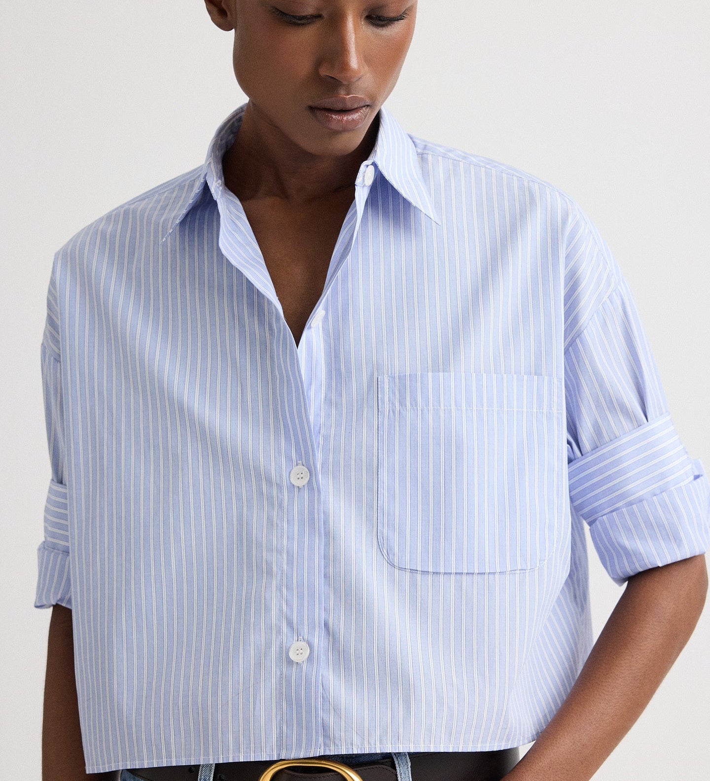 TWP - Next Ex Shirt in Spaced Stripe Cotton Shirting
