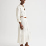 TWP - The A - Line Unlined Skirt in Ladder Weave Linen