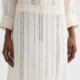 TWP - The A - Line Unlined Skirt in Ladder Weave Linen