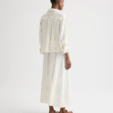 TWP - The A - Line Unlined Skirt in Ladder Weave Linen