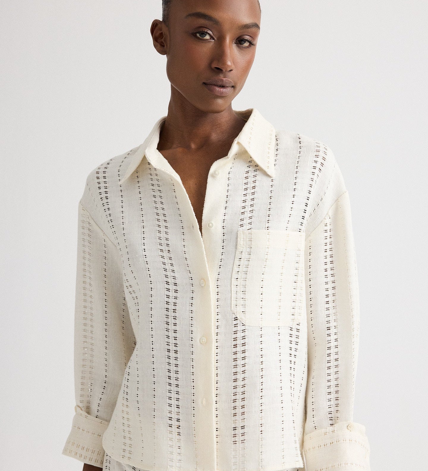 TWP - J.D. Shirt in Ladder Weave Linen