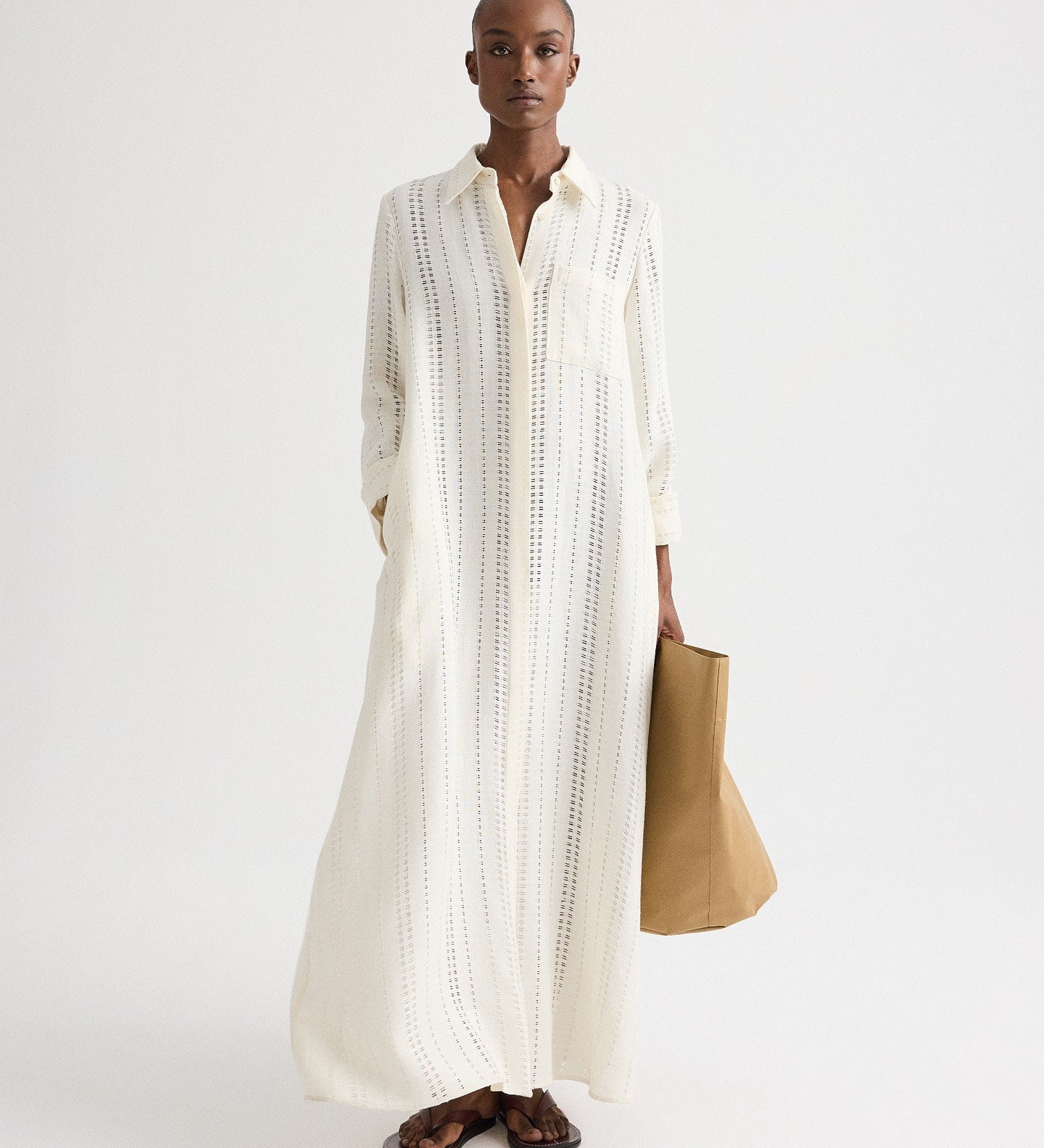 TWP - Jenny's Gown in Ladder Weave Linen