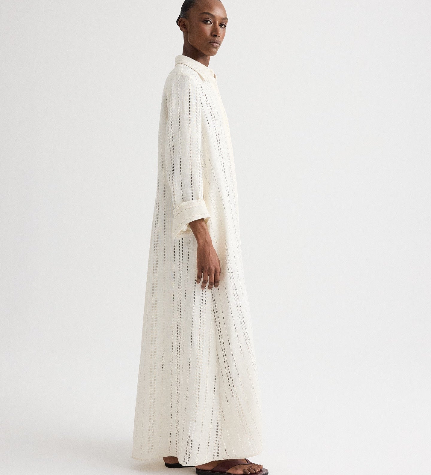 TWP - Jenny's Gown in Ladder Weave Linen