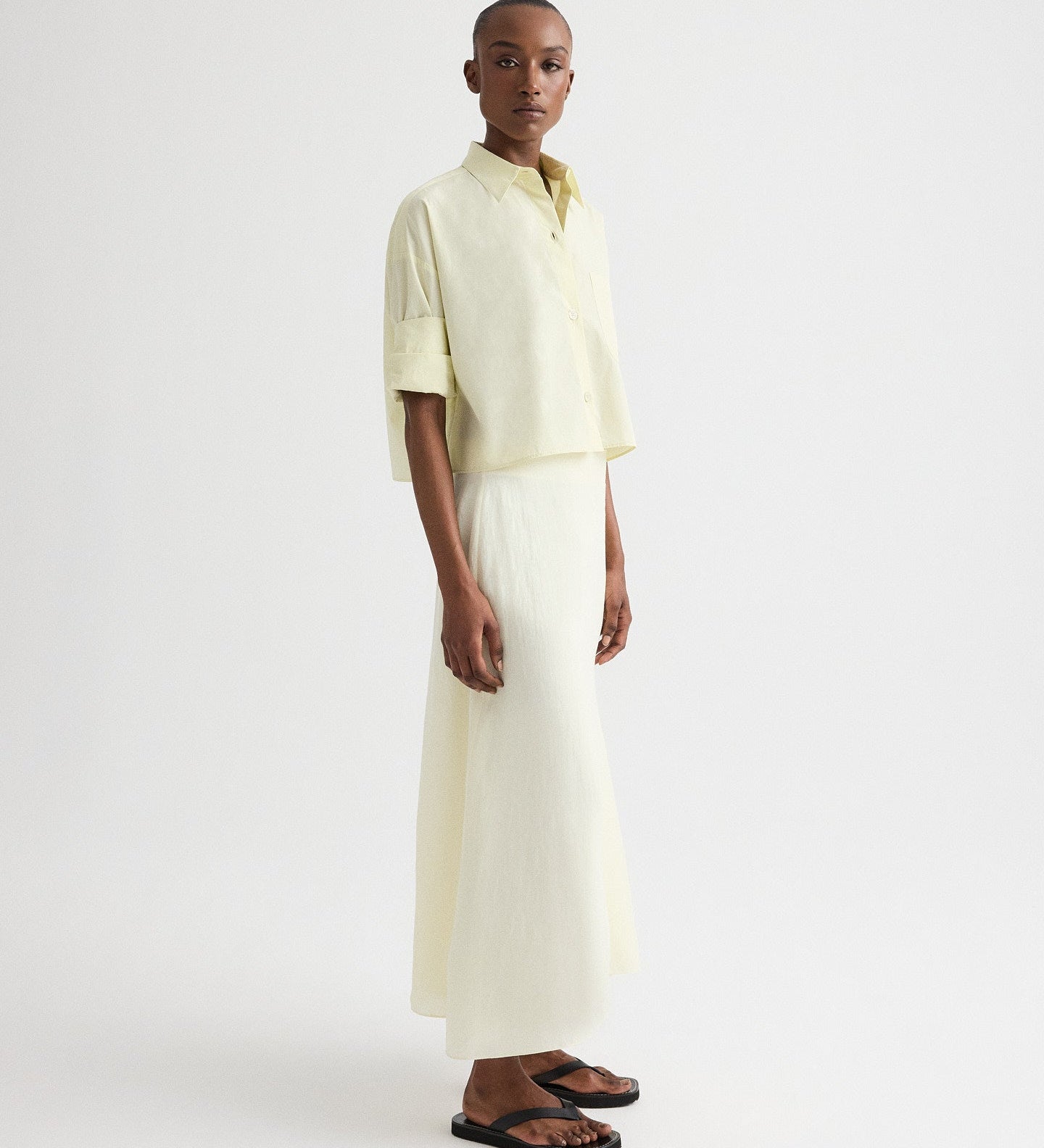 TWP - The A - Line Skirt in Fluid Linen Shirting