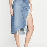 FRAME - Deconstructed Fray Hem Skirt -- Salem