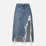FRAME - Deconstructed Fray Hem Skirt -- Salem