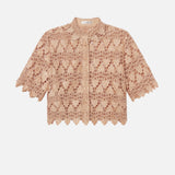 FRAME - The Lace Button Up Shirt -- Blush