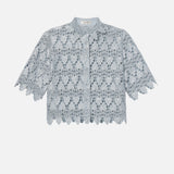 FRAME - The Lace Button Up Shirt -- Sky Blue