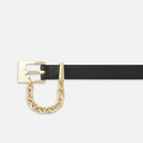 FRAME - The Chain Detail Belt -- Black