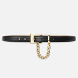FRAME - The Chain Detail Belt -- Black