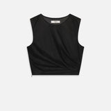 FRAME - The Mesh Twist Tank -- Black