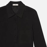 FRAME - The Long Sleeve Caddy Polo -- Black