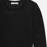 FRAME - The Sheer Stripe Sweater -- Black
