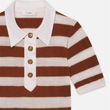 FRAME - The Bold Stripe Polo -- Chestnut Multi