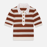 FRAME - The Bold Stripe Polo -- Chestnut Multi