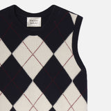 FRAME - Sotheby’s Women's Argyle Vest -- Navy Multi