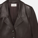 FRAME - The Leather Cuffed Jacket -- Dark Brown