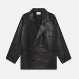 FRAME - Oversized Leather Jacket -- Black