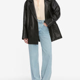 FRAME - Oversized Leather Jacket -- Black