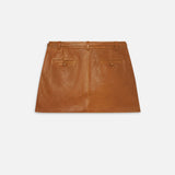 FRAME - The Leather Cargo Skirt -- Chestnut