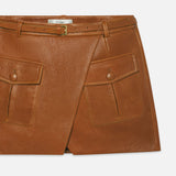 FRAME - The Leather Cargo Skirt -- Chestnut