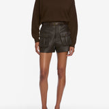 FRAME - The Leather Scout Short -- Truffle