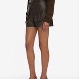 FRAME - The Leather Scout Short -- Truffle