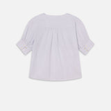 FRAME - The V-Neck Popover -- Steel Blue Multi