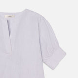 FRAME - The V-Neck Popover -- Steel Blue Multi